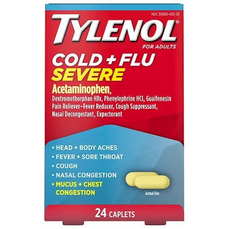 TYLENOL COLD FLU SEVERE 24 CAPLETS