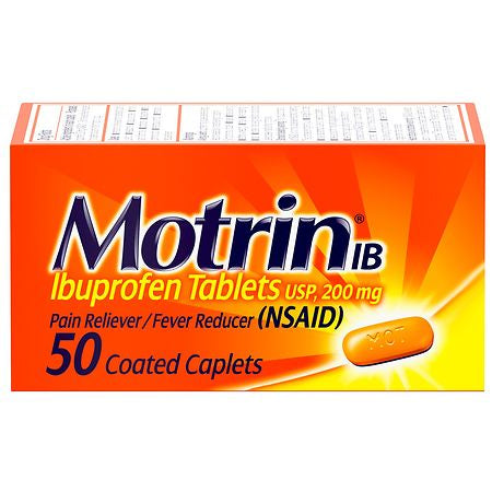 MOTRIN IB 200 mg 50 COATED CAPLETS