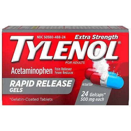 TYLENOL ES 500 MG RAPID RELEASE 24 GELCAPS