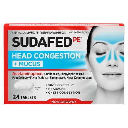 SUDAFED PE HEAD CONGESTION + MUCUS