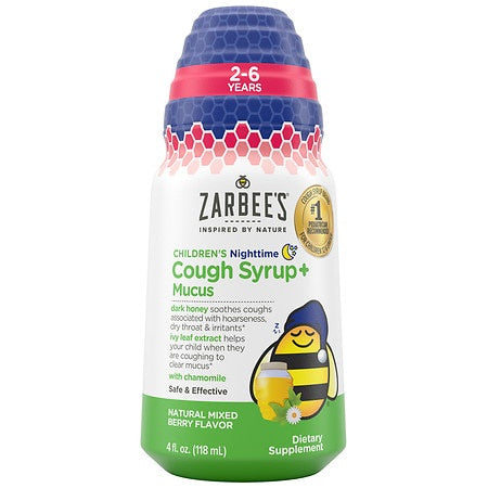 ZARBEES COUGH SYRUP + MUCUS  2-6 YEARS 4 OZ NIGHTIME