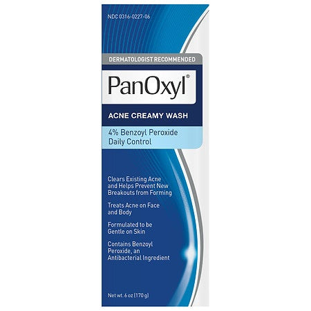 PANOXYL ACNE CREAMY WASH BENZOYL PEROXIDE 4 % DAILY CONTROL 6 OZ