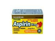 Chewable Aspirin 81 mg Tablets, Orange Flavor,  36 ct RUGBY