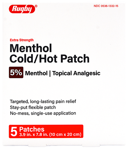 RUGBY MENTHOL COLD / HOT PACH 5%  5 CT