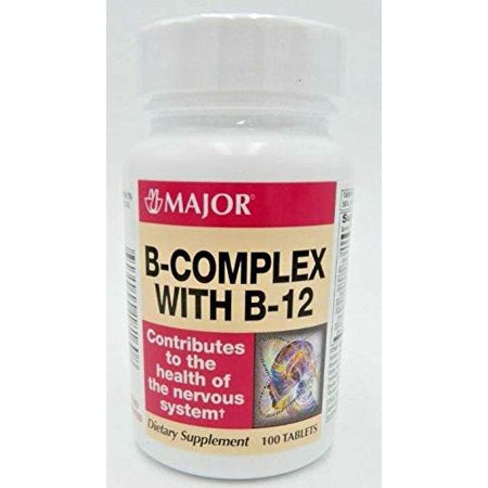 B-COMPLEX WITH B-12 VITAMIN TABLETS - 100 CT - MAJ