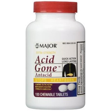 ACID GONE ANTACID 100 CHEWABLE TABLETS - MAJ