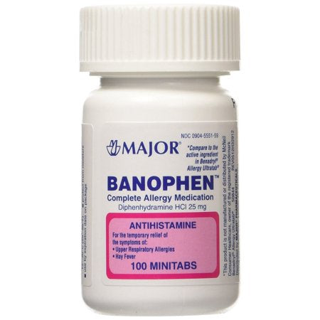 MAJOR BANOPHEN 25 MG 100 MINITABS