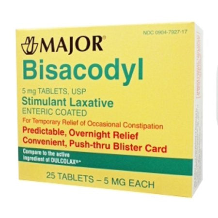 BISACODYL 5 MG TABLETS 25 CT