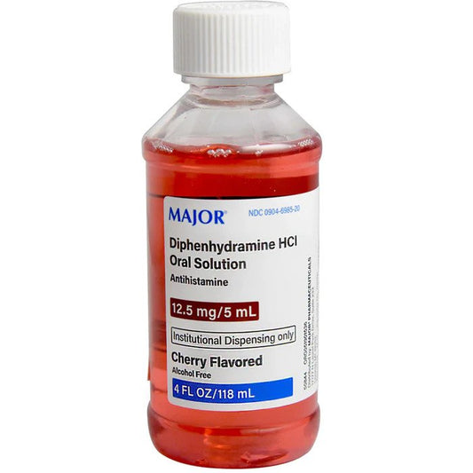 MAJOR DIPHENHYDRAMINE HCI ORAL SOLUTION 12.5 MG. CHERRY 4 OZ