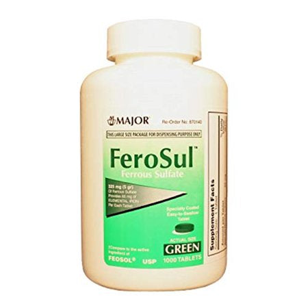FERROUS SULFATE 325 MG TABLETS - 1000CT