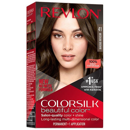 Revlon Colorsilk Beautiful Color Permanent Hair Color #41 Medium Brown