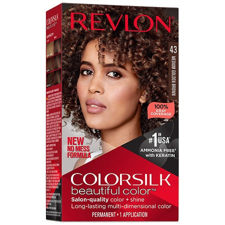 REVLON COLOSILK 43 MEDIUM GOLDEN BROWN AMMONIA FREE