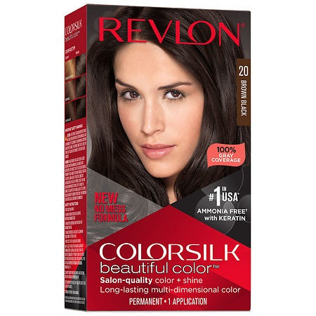 REVLON COLORSILK 20 BROWN BLACK AMMONIA FREE