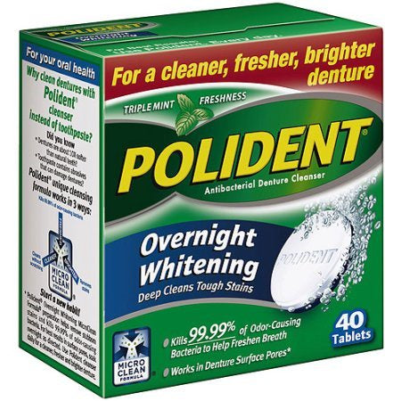 POLIDENT OVERNIGHT TABS/40