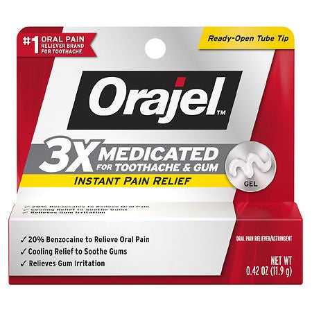 Orajel 3X Medicated For Toothache & Gum Gel - 0.42oz