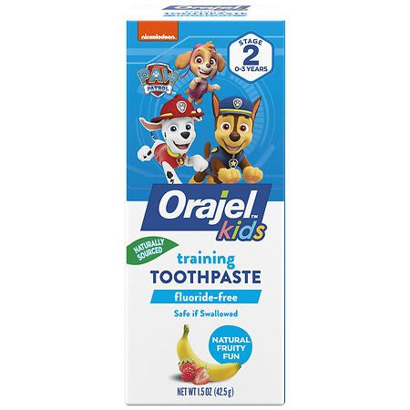 ORAJEL FLUORIDE-FREE TRAINING TOOTHPASTE FRUITY FUN 1.5 OZ