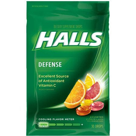 HALLS DEFENSE ASSORT CITRUS 30 DROPS