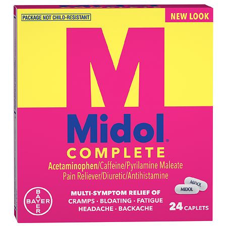 MIDOL COMPLETE   24 CAPLETES  BOX