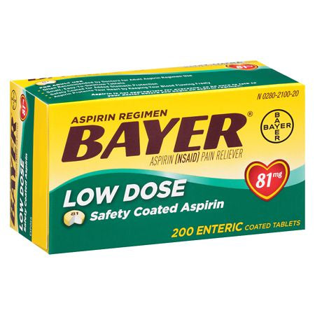 BAYER LOW ASPIRIN LOW DOSE 81 MG 200 TABLETS