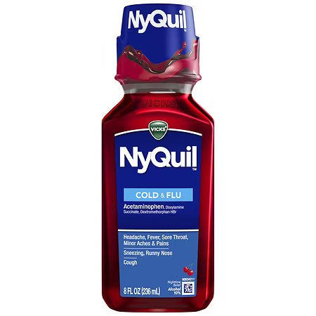 NYQUIL COLD & FLU NIGHTTIME RELIEF CHERRY 8 OZ