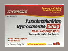 PSEUDOEPHED HCL 30 MG TABLETS 24 CT