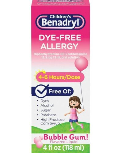 BENADRYL CHILDREN BUBBLE GUM FLAVOR 4oz