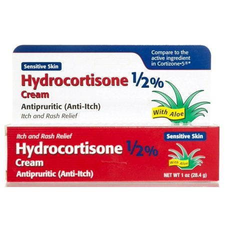 HYDROCORTISONE 1/2% CREAM WITH ALOE FOR SENSITIVE SKIN 1 OZ