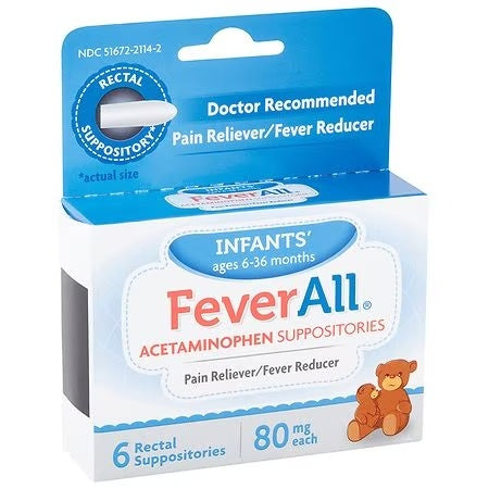 FEVERALL ACETAMINOPHEN  SUPPOSITORY  80 mg - 6CT