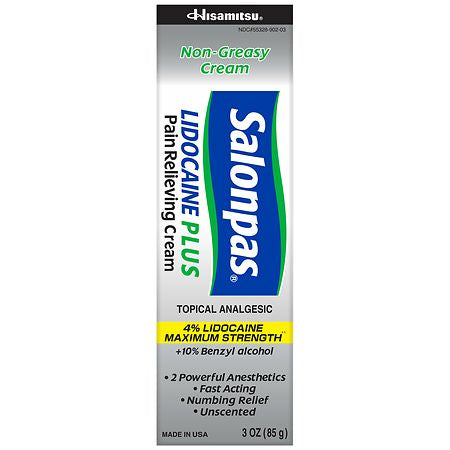 SALONPAS LIDOCAIN PLUS CREAM 3 OZ