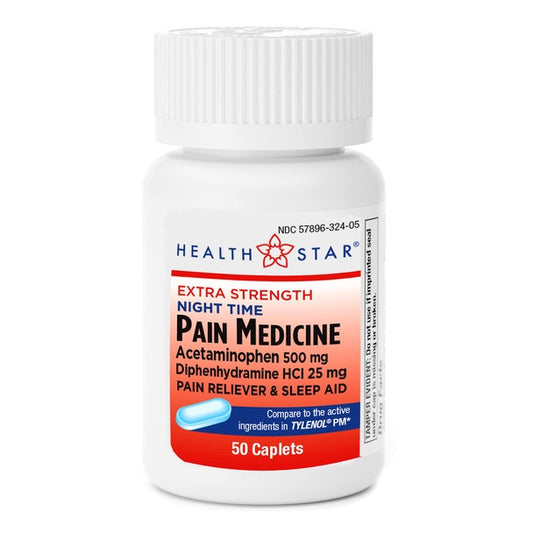 HEALTH STAR PAIN MEDICINE PM  50 CAPLETS