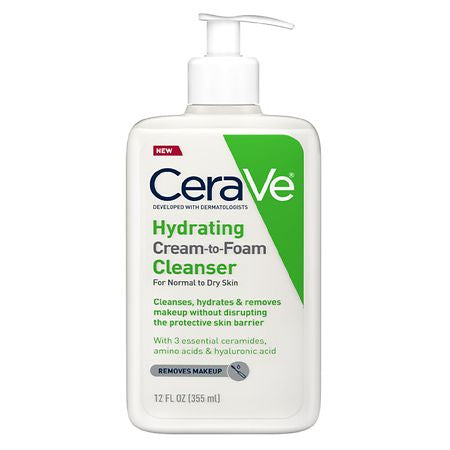 CERAVE HYDRATING CREAM TO FOAM CLEANSER 12 OZ.