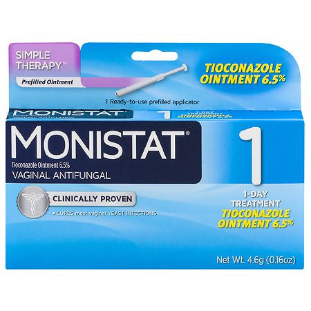 MONISTAT TICONAZOLE ONTMENT 6.5 % VAGINAL ANTIFUNGAL 1 DAY TREATMENT  .16 OZ