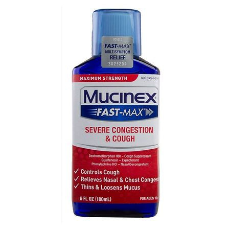 MUCINEX FAST MAX SEVERE CONGESTION & COUGH 6 OZ