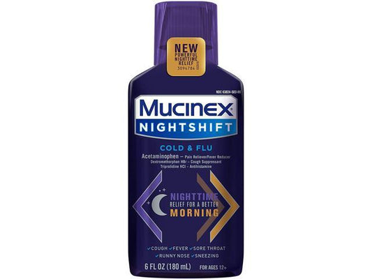 MUCINEX NIGHTSHIFT COLD & FLU 6 OZ