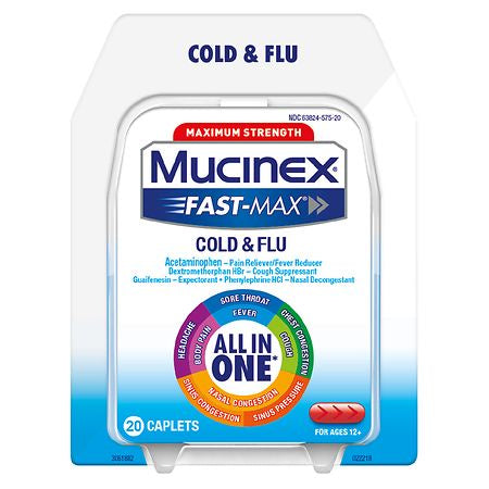 MUCINEX FAST MAX COLD & FLU 20 CAPLETS