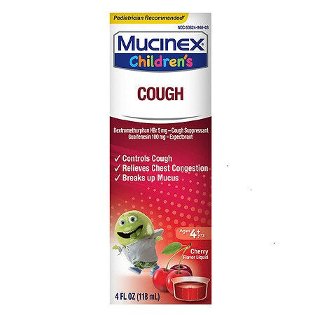 MUCINEX CHILDRENS COUGH AGES 4+ CHERRY 4 OZ