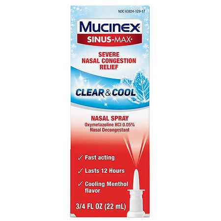 MUCINEX SINUS MAX CLEAR & COOL NASAL SPRAY 22ML