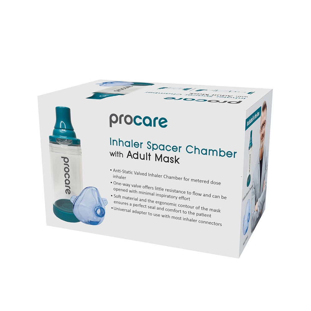 Procare Inhaler Spacer Chamber with Adult Mask 1ct