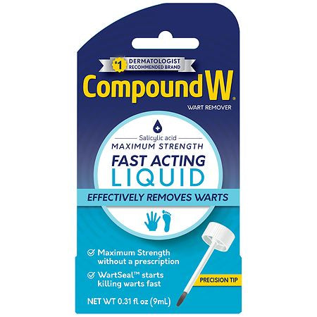 Compound W: Maximum Strength Fast-Acting Liquid Wart Remover, 0.31 fl oz