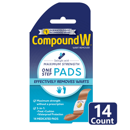 Compound W Max Strength One Step Pads Wart Remover 14 CT