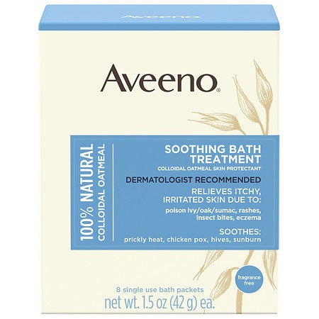 AVEENO SOOTHING BATH TREATMENT COLLOIDAL OATMEAL 1.5 OZ X 8 PACKETS