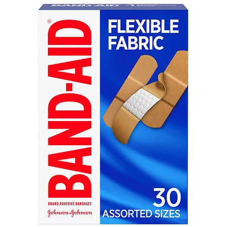 Band-Aid Brand Adhesive Bandages, Flexible Fabric, Assorted size,30 Count