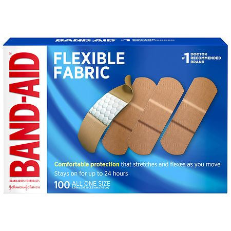 BAND-AID ADHESIVE BANDAGES 100 ONE SIZE