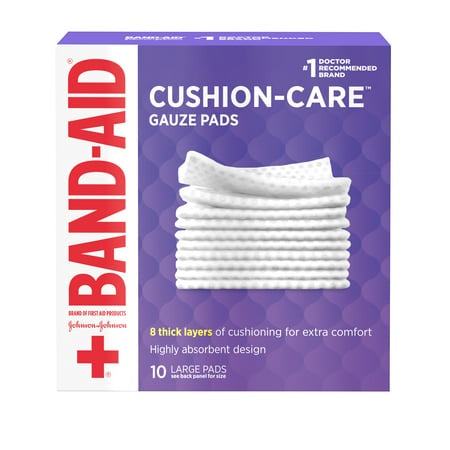 BAND AID GUAZE PADS LRG 4