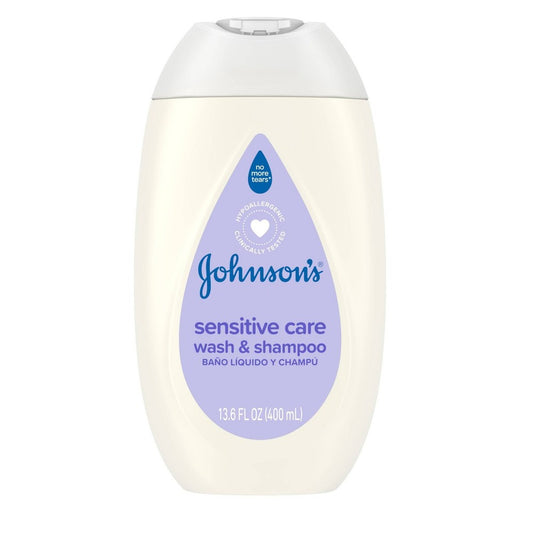 Johnson's Sensitive Care Body Wash and Shampoo  13.5 oz