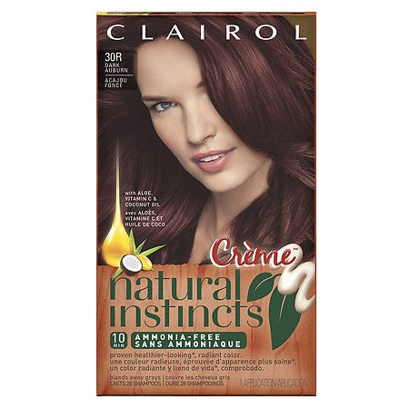 CLAIROL NATURAL INSTINCTS CREME #30R DARK AUBURN 1 APPLICATION