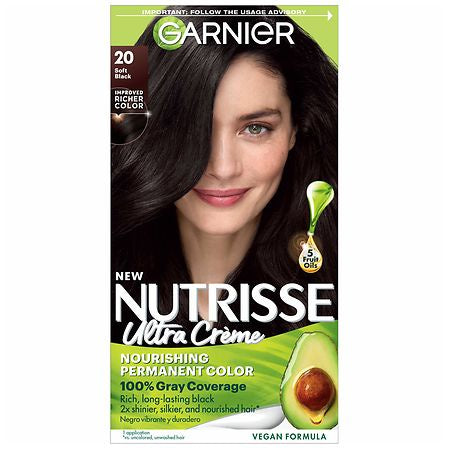 GARNIER NUTRISSE NOURISHING COLOR CREME- BLACK TEA #20  SOFT BLACK