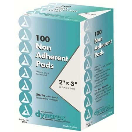 NON ADHERENT PADS STERILE 100 CT 2" X 3"