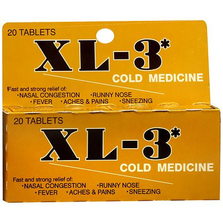 XL-3 COLD MEDICINE TABLET - 20 CT