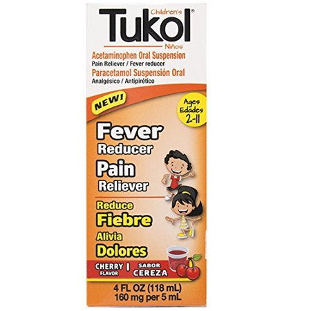 TUKOL CHILDREN'S FEVER REDUCER / PAIN RELIEVER CHERRY FLAV 4 OZ